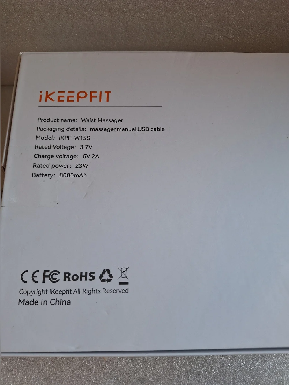 iKEEPFIT Cordless Waist Massager Belt Heat & Vibration - Portable Heating Pad